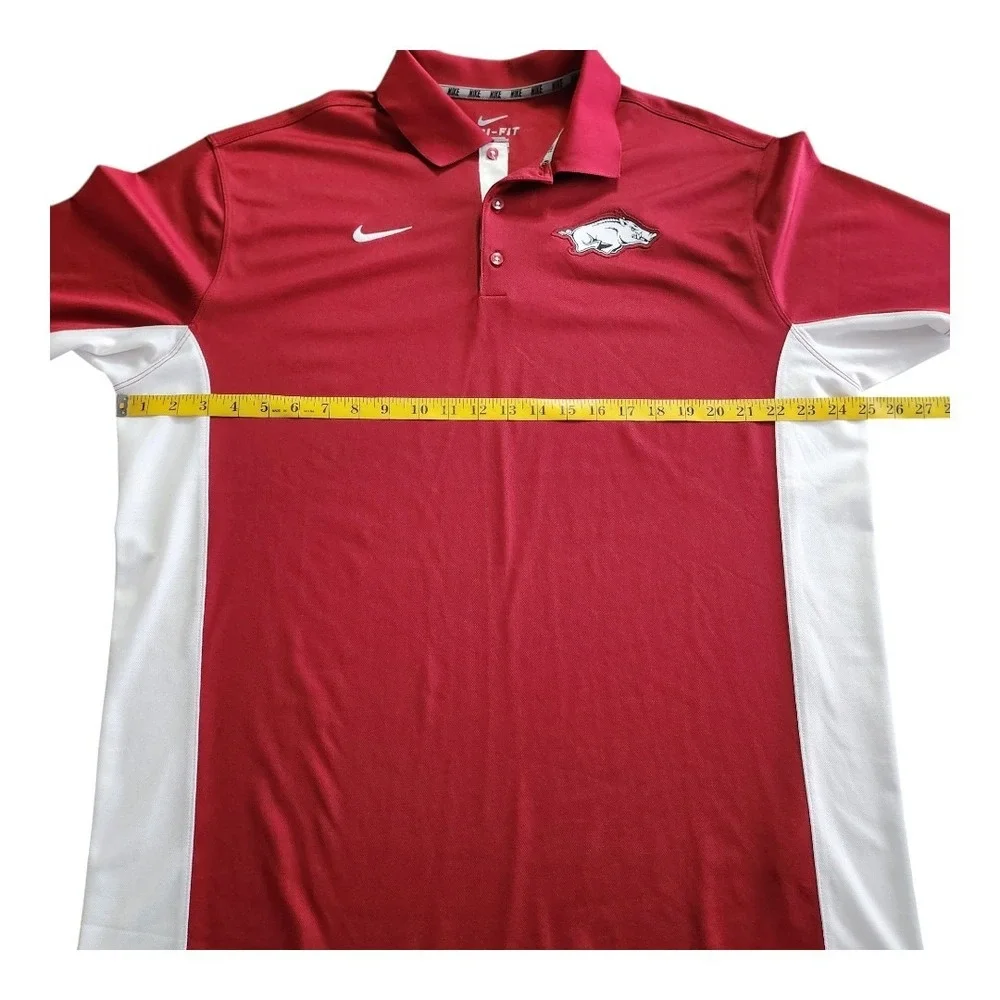 NWOT Nike Arkansas Razorbacks Polo Shirt Men's XL Swoosh Red White Hogs Golf Tee